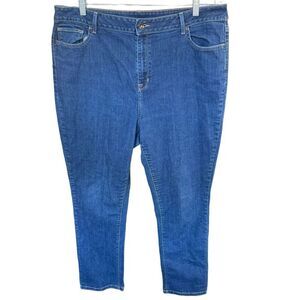 LL Bean Classic Fit Medium Tall Blue Jeans Sz 20 284078 Stretch Comfort